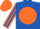 Silk - royal Blue, orange disc, orange arms, royal blue striped, orange cap, royal blue striped