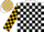 Silk - White, gold and black blocks