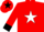 Silk - Red, black cuffs,white star emblem on front & back