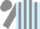 Silk - Light blue, light grey stripes, grey stripes on sleeves, blue and grey cap