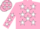 Silk - pink, white stars, pink arms, white stars, pink cap, white stars