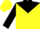 Silk - Yellow, black yoke, black sleeves, yellow cap
