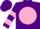 Silk - Purple, pink ball, pink bars on sleeves, purple cap