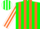 Silk - Green, white and orange stripes
