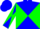 Silk - Blue and green diagonal quarters