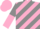 Silk - pink, grey diagonal stripes, grey & pink halved sleeves,pink cap