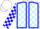 Silk - White, light blue blocks, blue seams on sleeves, blue blocks on white cap