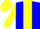 Silk - blue, yellow stripe, yellow sleeves, blue hoops, yellow cap