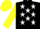 Silk - Black, white stars, yellow sleeves and cap