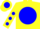 Silk - Yellow, blue ball, blue spots on sleeves