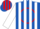 Silk - Royal blue,  white 'd' in red circle, white stripes on sleeves