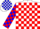 Silk - White, blue and  red blocks