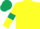 Silk - Yellow body, yellow arms, dark green armlets, dark green cap