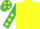 Silk - Yellow, emerald green sleeves, yellow stars, emerald green cap, yellow stars