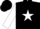 Silk - Black and white, white star with 'jrg', black hoops on white sleeves
