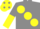 Silk - Grey body, yellow large spots, grey arms, yellow halved, yellow cap, grey spots