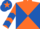 Silk - Orange and royal blue diabolo, chevrons on sleeves, royal blue cap, orange star