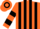 Silk - orange and black stripes, orange and black hooped sleeves, orange and black hooped cap