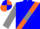 Silk - Blue, orange sash, grey diamond, grey sleeves, blue and orange quartered cap