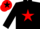 Silk - Black, red star, black sleeves, red cap, black star