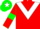 Silk - red, white chevron, green armlets on sleeves, green cap, white star