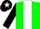 Silk - Kelly green, white panel, black sleeves, black cap, white star