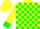 Silk - Yellow, green blocks, green cuffs