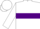 Silk - White, purple hoop, rrr emblem on white sleeves, matching cap
