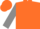 Silk - Orange, black ''h'' in turquoise square ,gray sleeves