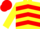 Silk - Yellow, red chevrons, red chevrons on yellow sleeves, yellow and red cap