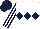 Silk - White, dark blue triple diamond, striped sleeves and cap