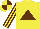 Silk - Yellow, brown triangle, brown stripes on sleeves, yellow and brown quartered cap