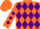 Silk - Neon orange, purple diamonds