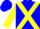 Silk - Blue, yellow 'sc' and cross sashes, yellow sleeves