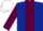 Silk - Dark blue, maroon stripe, dark sleeves, white cap