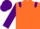 Silk - Orange, purple epaulets, sleeves and cap