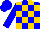 Silk - Blue and gold blocks, blue sleeves