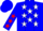 Silk - Blue, white stars, white stripe and red stars on sleeves, blue cap