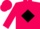 Silk - Hot pink, black diamond frame emblem , black 'huitron'