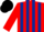 Silk - Red and Dark Blue stripes, Black cap