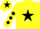 Silk - Yellow, Black star, Yellow Sleeves, Black diamonds, Yellow cap, Black star