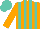 Silk - Orange and turquoise stripes, turquoise cap