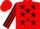 Silk - Red,black stars,red 'jr' and red star stripe on sleeves,red cap