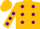 Silk - Gold with purple polka dots