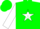 Silk - Green, green p on white star, green stars and '$'s on white sleeves, green cap