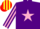 Silk - PURPLE, PINK star, striped sleeves, YELLOW and RED striped cap