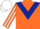 Silk - Orange, Dark Blue chevron, Orange sleeves, white stripes, White cap
