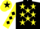 Silk - Black, yellow stars, yellow sleeves, black diamonds, yellow cap, black star