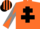 Silk - Orange, black cross of lorraine, orange and grey diabolo on sleeves, orange and black striped cap