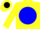 Silk - Yellow, black 's' in blue flying ball, black bars on yellow sleeves